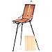 Portable Art Easel for Painting, QINUKER French Style Wooden Artist Easel & Sketchbox, Wooden Pallete and Shoulder Strap