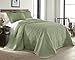 Chezmoi Collection Kingston Queen Size Bedspread Set, 3-Piece Sage Green Oversized Quilted Microfiber Lightweight Bedspread Coverlet (100