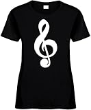 Women's Funny T-Shirt (CLEFT NOTE (MUSIC NOTE SYMBOL) Ladies Shirt