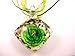 BRCbeads Lampwork Glass Crystal Flower Square Shape 5 Assorted Colors (Peridot/Aquamarine/Sapphire/Vintage Rose/Pink) Murano Floral Glass Handcraft Pendant 5pcs per Bag for Necklace Making