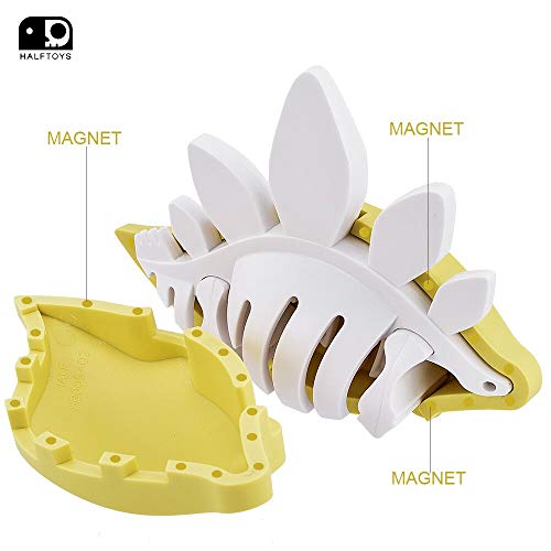 HALFTOYS Magnetic 3-D Puzzle Dinosaur Figures Toy Set for Kids & Family- Stego -Problem Solving Skills Development Easy to Learn and Play