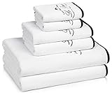 Kassatex Stylishly Trendy, High Quality, 100% Egyptian Cotton Le Bain Collection Bath Towels (Hand Towel, White)
