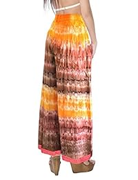 LA LEELA Pantalones boho de verano para dama Ropa hippie Conjuntos de yoga