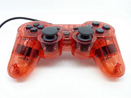image for Saloke Wired Gaming Controller for Ps2 Double Shock (Clear Purple and 