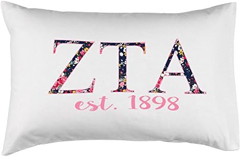 Desert Cactus Zeta Tau Alpha Pillowcase Sorority Floral Letters with Founding Year 220 Thread Count 100% Cotton Zeta