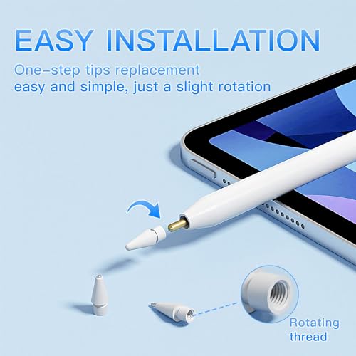 Replacement Pencil Tips for Apple Pencil Pro,Upgraded Pencil Tips fit for Apple 2nd 1st Gen USB-C,and Logitech Crayon Digital Pencil,Pencil Tips Pad Pro Pencil Sets (6) (clear3)