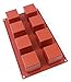 Oggibox 8-Cavity Square Cube Silicone Mold for Soap, Cake, Bread, Cupcake, Cheesecake, Cornbread, Muffin, Brownie, and More…