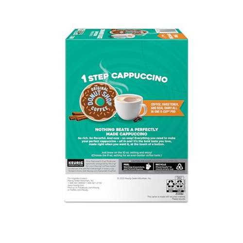 THE ORIGINAL DONUT SHOP ONE-STEP CINNAMON DULCE CAPPUCCINO, KEURIG SINGLE-SERVE K-CUP PODS, 20 COUNT