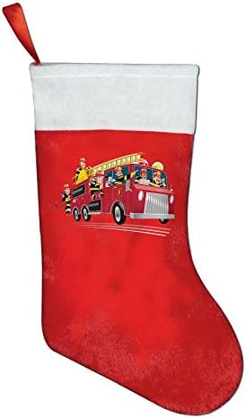 Fire Truck Christmas Stockings Holder Red Needlepoint Personalized Gifts Decorate Toys