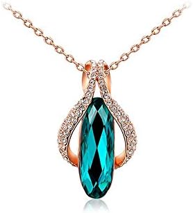 O4U Luxurious Water Drop Genuine Austrian Green Crystal Gold Plated Necklace