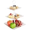 Plastic-3-Layers-Cake-Stand-Party-Tableware-Party-Food-Server-Display-Set-Dessert-Stand-Slate-Serving-Set-2-Square Plastic Cake Stand Party Tableware Party Food Server Display Set Dessert Stand Slate Serving Set (2 Square)