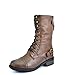 Dream Pairs Round Toe Lace up Military Combat Boots