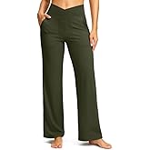 Soothfeel Wide Leg Pants Woman Yoga Pants with Pocket Crosscover High Waist Stretch Work Lounge Casual Dress Sweatpants