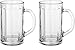 Circleware 55673 Glass Beer Mugs with Handle, Set of 2 Heavy Base Fun Entertainment Glassware Beverage Drinking Cups for Water, Wine, Juice and Bar Dining Decor Novelty Gift, 16.4 oz, Downtown Pub 2pc