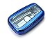 iJDMTOY Chrome Finish Blue TPU Key Fob Protective Case w/Button Cover Compatible with 2017/2018-up Toyota Camry Prius Prime Mirai C-HR, etc w/Push Start Engine Feature