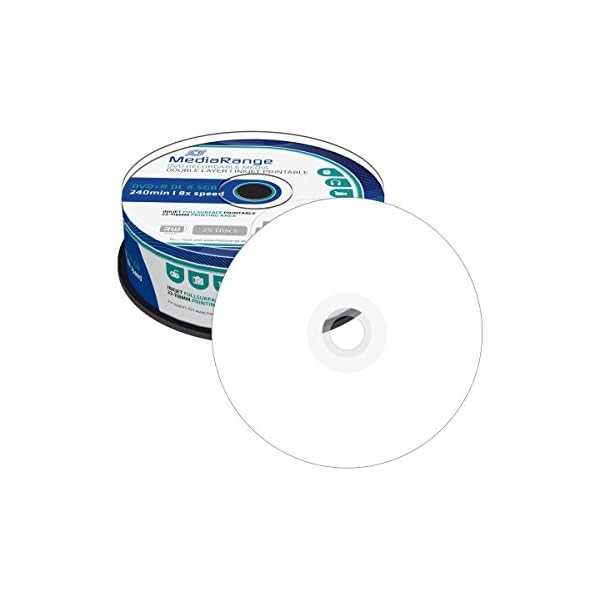 MediaRange - 25 x DVD+R DL - 8.5 GB 8X - mit Tintenstrahldrucker bedruckbare Oberfläche - Spindel