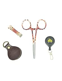 café trucha Pesca con Mosca Kit de herramientas con la pesca de impresión Nippers Forceps Retractor Zinger y líder Straightener Zinger   4 piezas   Anglers regalo Combo