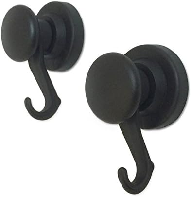 Madison Supply, Black, Super Strong, Resin and Rubber Coated Hook Magnets (2-pack Black)