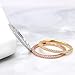 Tri Tone 14K Gold Rose Gold Plated 925 Sterling Silver Cubic Zirconia Stackable Eternity Wedding Band Rings for Women 3pcs Size 6