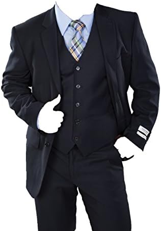 Men's Three Piece Classic Fit Suit (DarkNavy) (56R)
