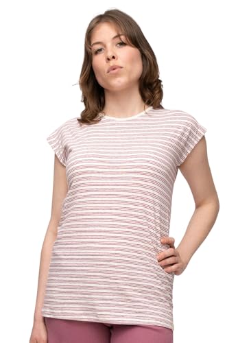 greenjama Damen Leinen-Anteil, GOTS-Zertifiziert Pyjamaoberteil, Rouge, 42