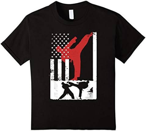 Kids Taekwondo Shirt - Taekwondo Flag 10 Black