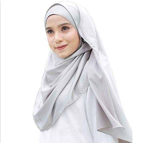 MEIYIN 14 Colors 180x70CM Muslim Hijab Women Glitter Satin Solid Color Shawl Scarf Twill Multi-Use Headscarf