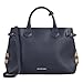 Tote Bag Handbag Authentic Burberry Medium Banner in Leather and House Check INK BLUE Item 39830391