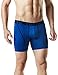 TSLA Men's Breathable Underwear, Performance Cooling Mesh Boxer Briefs, Open Fly Trunks with Pouch, No-Fly 6inch 2pack Navy/Blue, Large