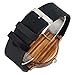 FASIOU Creative Wood Watch Mens Analog Minimalist Genuine Leather Band Strap Bamboo Nature Wood Wrist Watch