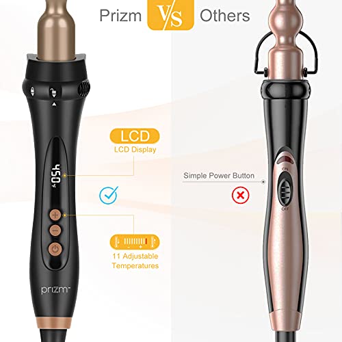 Prizm 5in1 Curling Iron Wand Set, LED Display, 11 Temp Settings, 0.6