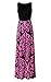 Zattcas Womens Summer Contrast Sleeveless Tank Top Floral Print Maxi Dress Black Pink