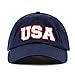 USA Flag & Embroidery Premium 100% Cotton Low Profile Adjustable Baseball Dad Cap (Navy)