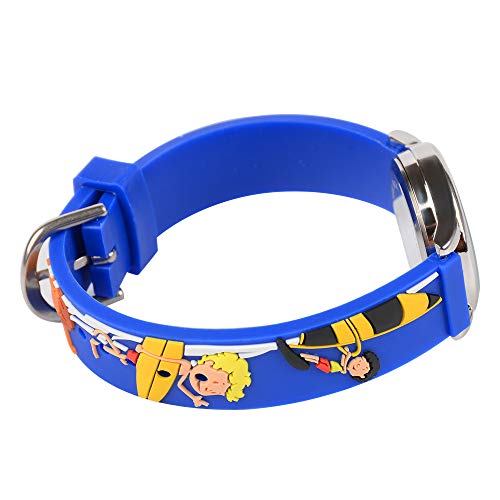 Venhoo Kids Watches 3D Cute Cartoon Waterproof Sport Silicone Children Toddler Wrist Watch Time Teacher Birthday Gift for 3-10 Year Boys Girls Little Child (Surfing Boy Blue)
