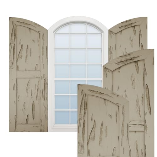 Ekena Millwork 12"W x 54"H (50" Low Side) Timberthane Pecky Cypress Two Equal F…