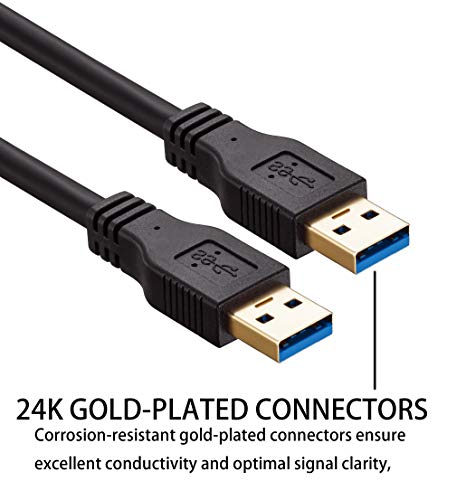 USB Cable Male to Male 15 Feet,Ruaeoda 15ft USB 3.0 A to A Cable USB 3.0 Cord for Data Transfer Hard Drive Enclosures, Printer, Modem, Cameras