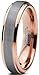 Charming Jewelers Tungsten Wedding Band Ring 4mm Men Women Comfort Fit 18k Yellow Rose Gold Black Grey Step Bevel Edge Brushed Polished