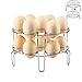 for Instant Pot 6 &8 Quart Accessories 2 Steamer Basket Non-stick Springform Pan for Instant Pot Accessories Egg Rack Kitchen Tong, Magnet Cheat Sheet for Instapot Silicone Egg Bites Mold (Silver)