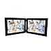 Giftgarden 5x7 Double Picture Frame with Real Glass Display Horizontal 5 by 7 Photo, Hinged Folding Frame for Tabletop Standing, Black