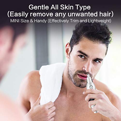 Nose Hair Trimmer - Jurgen K Professional Painless Nose and Ear Hair Trimmer Clipper Removal for Men&Women, Battery Operated, Mute Motor, Double-Edge Stainless Steel Blades - Thumbnail 6