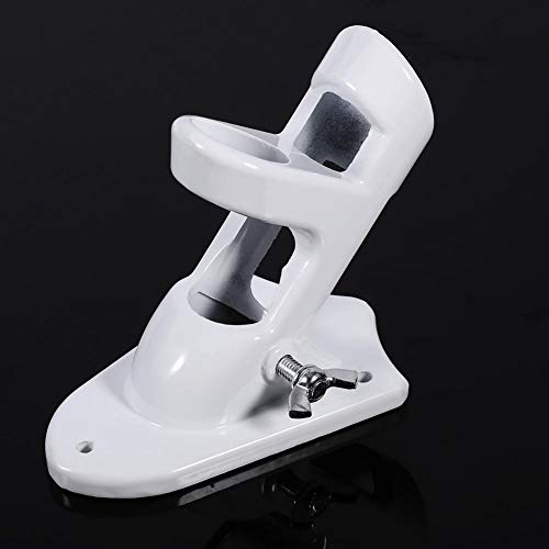 Flag Holder, 2 Angle Aluminium Alloy Flag Pole Holder Mounting Wall Mount Flagpole Windsock Bracket White
