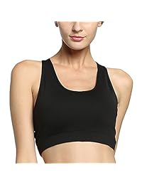 Sujetador deportivo SHAPERX con bolsillo trasero Sujetador de yoga de carrera de impacto medio para correr