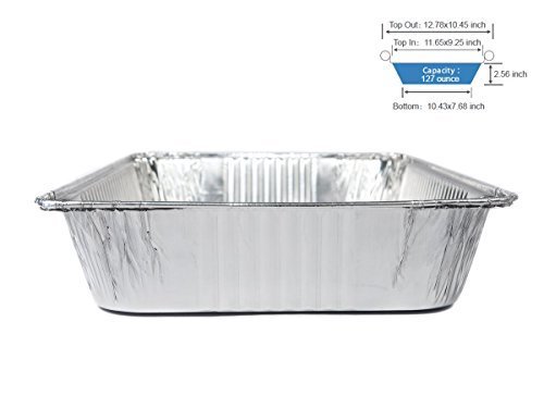 Aluminum Half Size Deep Foil Pan 30 packs Safe for use in freezer, oven, and steam table.pen,12 1/2" x 10 1/4" x 2 1/2" (-36 gauge-!) 4 Aluminum Half Size Deep Foil Pan 30 packs Safe for use in freezer, oven, and steam table.pen,12 1/2" x 10 1/4" x 2 1/2" (-36 gauge-!) - Image 5