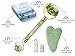 4-in-1 Jade Roller and Gua Sha Set with Mask Brush & Makeup Remover Bonus- Real 100% Natural Jade for Face Neck Body- Complete Beauty Set for Slimming & Firming- Rejuvenate Skin & Remove Wrinkles