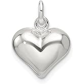 Diamond2Deal Sterling Silver Polished Puffed Heart Pendant