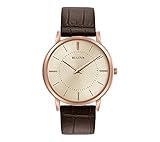 Bulova Men's 40mm Classic Rose Goldtone Leather Strap Watch