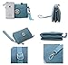 Tiny Chou Three Layers Zipper Purse Waterproof Nylon Wristlet Bag Cell Phone Pouch with Shoulder Strap