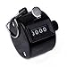 HDE Handheld 4 Digit Number Counter Mechanical Tally Lap Tracker Manual Clicker (Black)