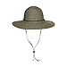 Brown Packable Cotton Fabric Sun Hat, Wide Circle Brim w/Chin Strap, UPF 50+