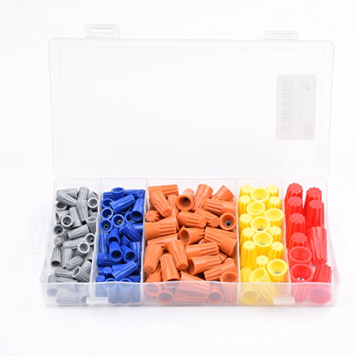 Seah Hardware 158 Pieces Electrical Wire Connectors Screw Terminals,with Spring Insert Twist Nuts Caps Connection Assortment Set